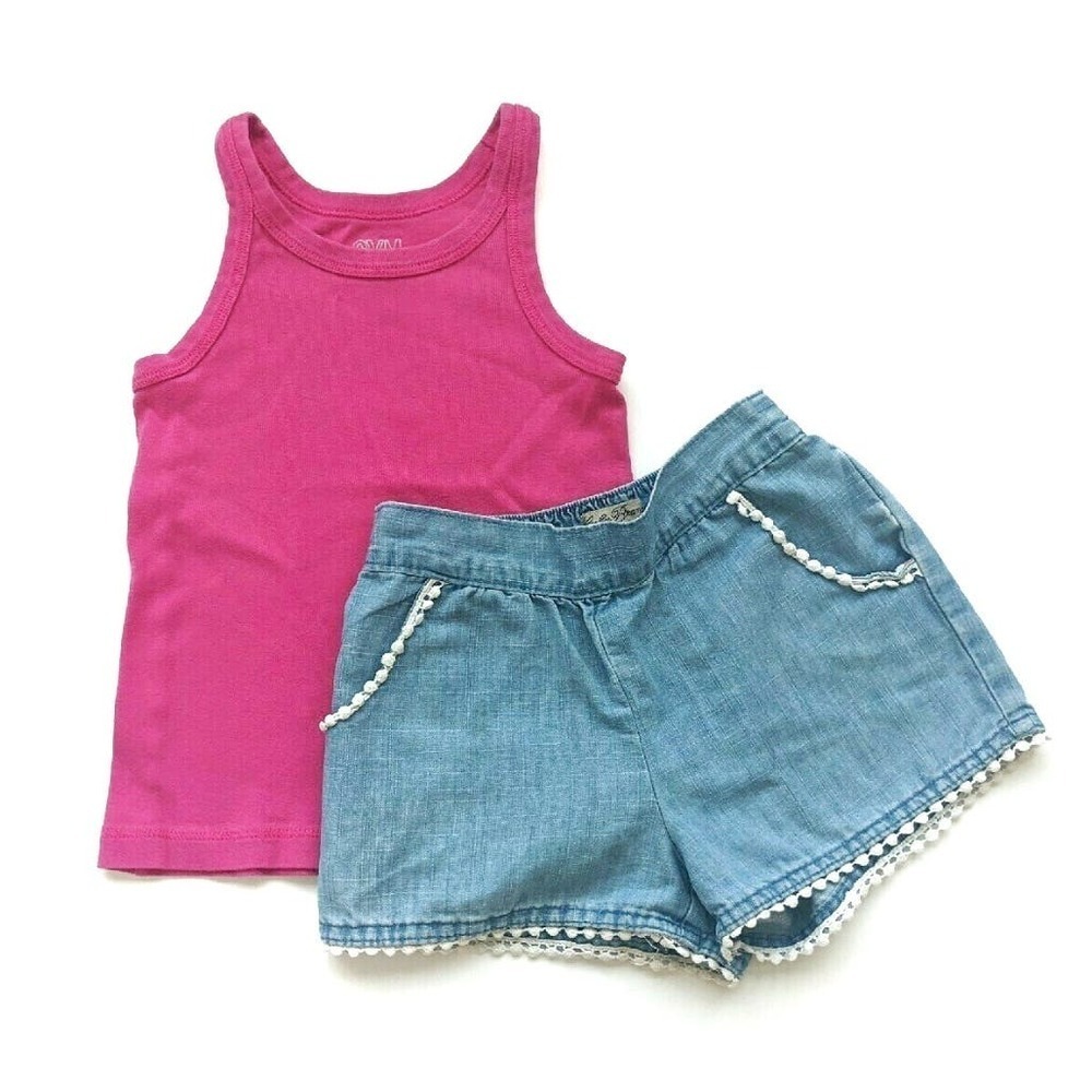 Lucky Brand Size 4 Gymboree Summer Fun Bundle Chambray Pink Tank